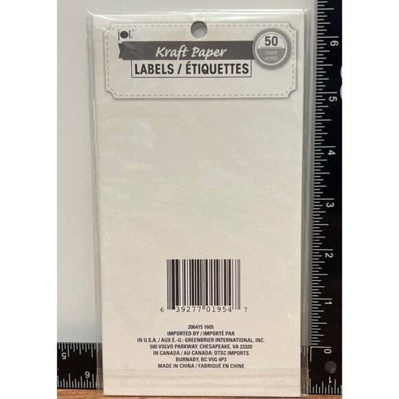 Kraft Paper Labels 50-Count Multipurpose Adhesive Stickers Gift Tag 206415 - Picture 2 of 2